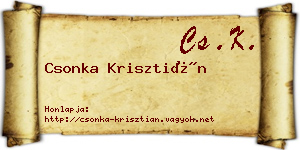 Csonka Krisztián névjegykártya